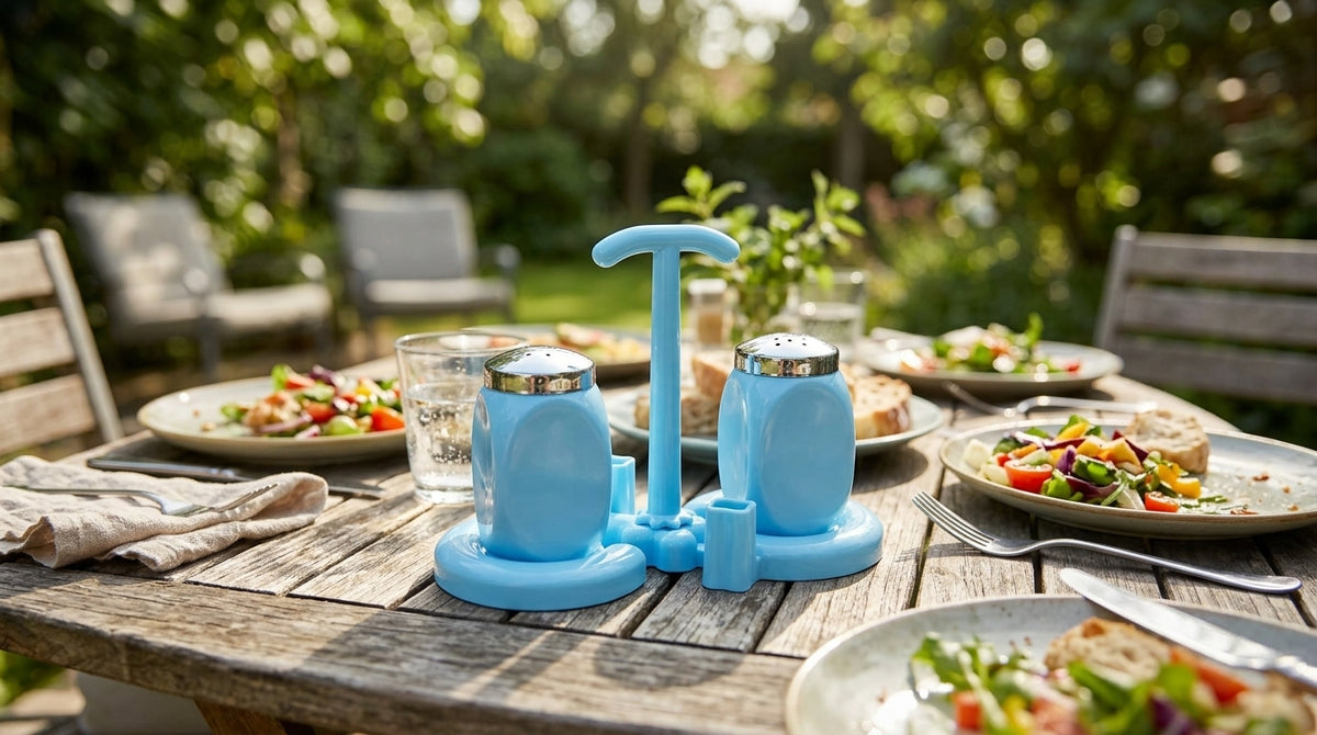 Sky Blue Salt & Pepper Shaker Set – Elegant Tabletop Seasoning Set