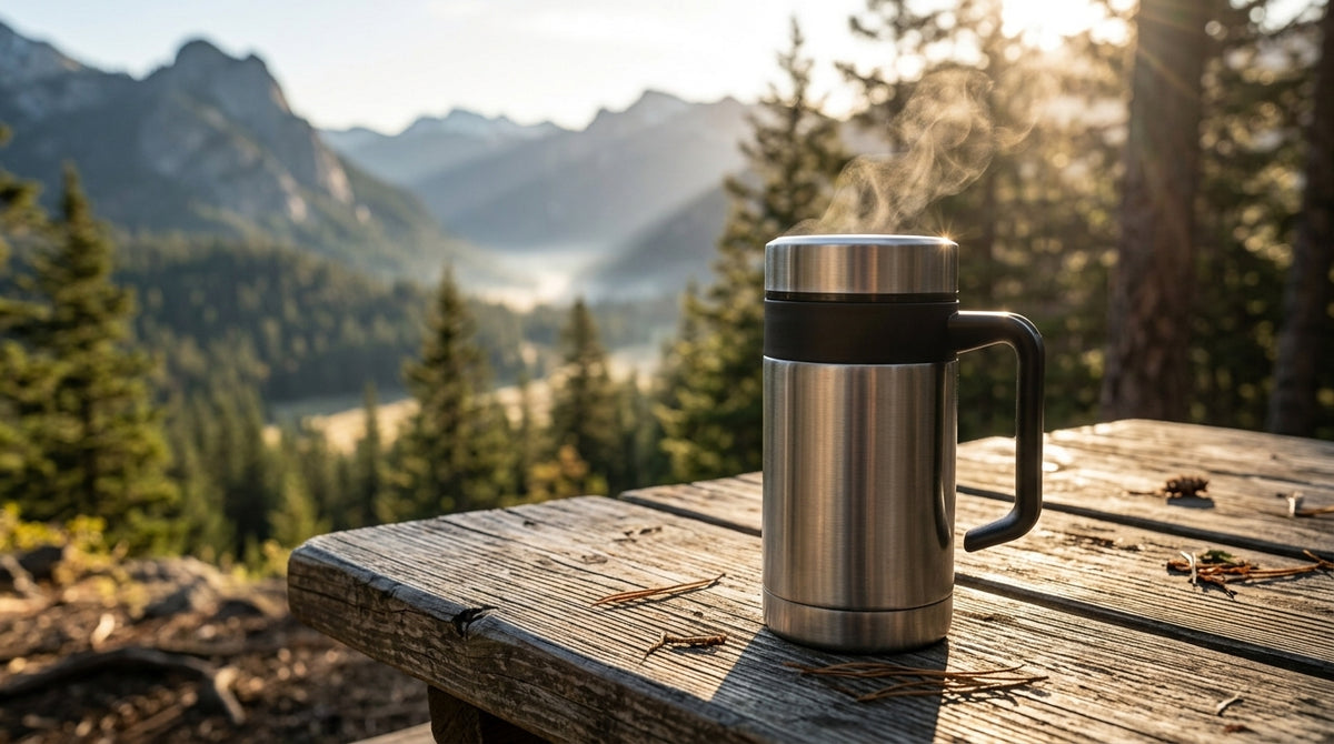 Stainless Steel Insulated Coffee Mug with Handle – Hot & Cold Travel Cup