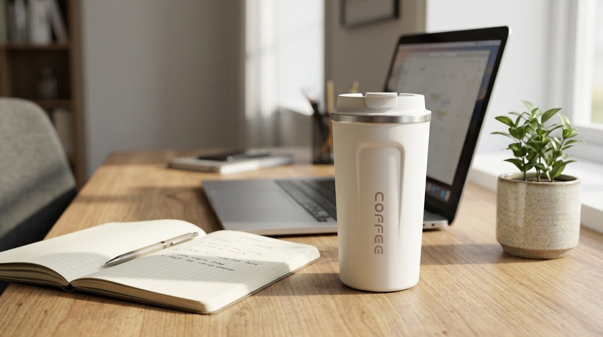 Portable Stainless Steel Coffee Tumbler with Lid – Insulated Travel Mug