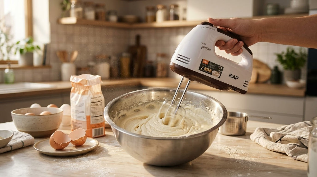 RAF R.6633 Electric Hand Mixer – 270W, 7-Speed with 2 Beaters & 2 Dough Hooks