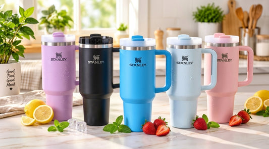 Insulated Travel Tumbler with Handle & Straw – Multiple Colors