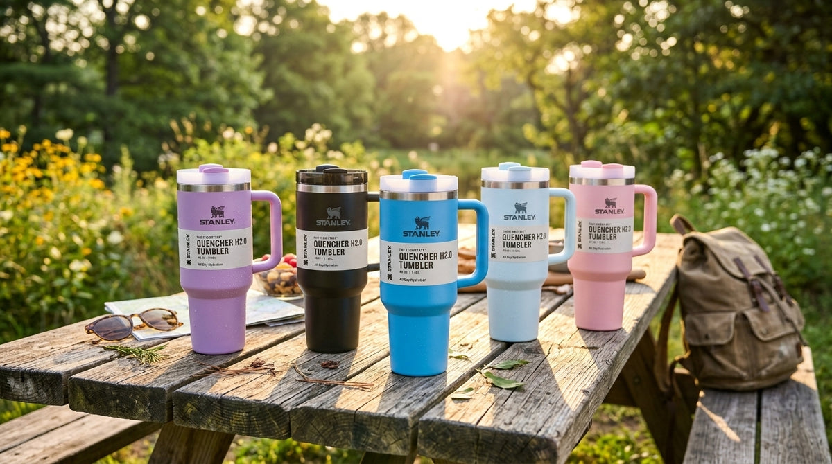 Insulated Travel Tumbler with Handle & Straw – Multiple Colors
