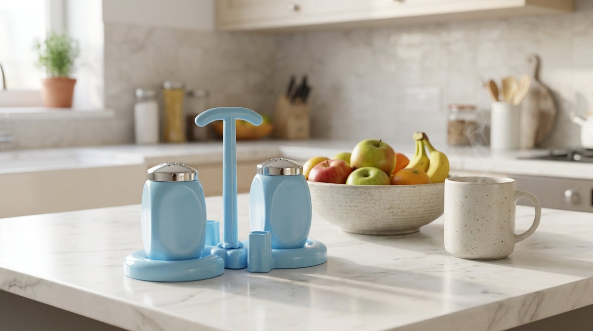 Sky Blue Salt & Pepper Shaker Set – Elegant Tabletop Seasoning Set
