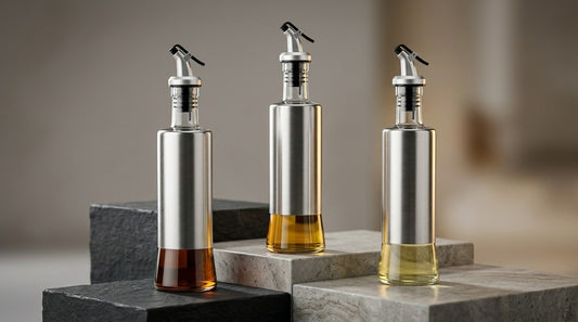 Stainless Steel Oil Dispenser Bottle with Leak-Resistant Pourer – Kitchen Oil & Vinegar Dispenser
