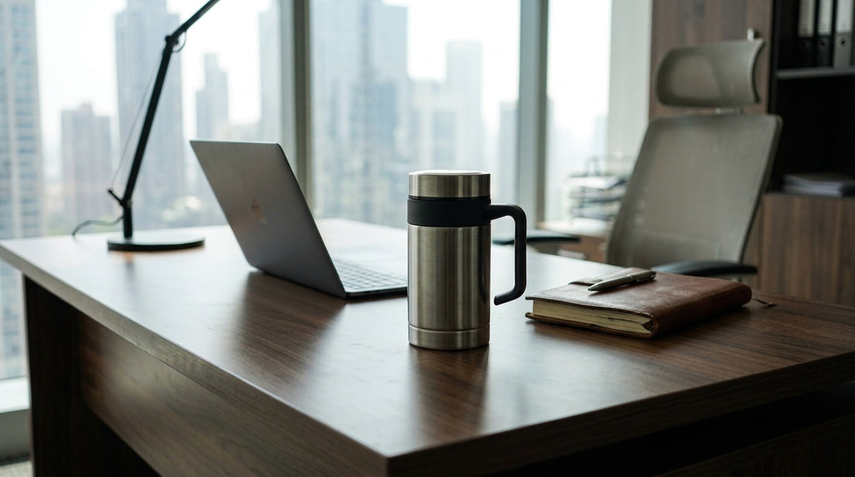 Stainless Steel Insulated Coffee Mug with Handle – Hot & Cold Travel Cup