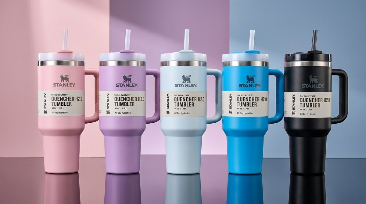 Insulated Travel Tumbler with Handle & Straw – Multiple Colors